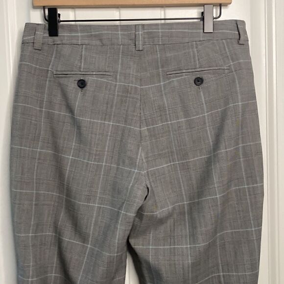 J. Crew Factory Plaid Trouser Pants Grey Baby Blue and black Favorite Fit - Picture 7 of 12